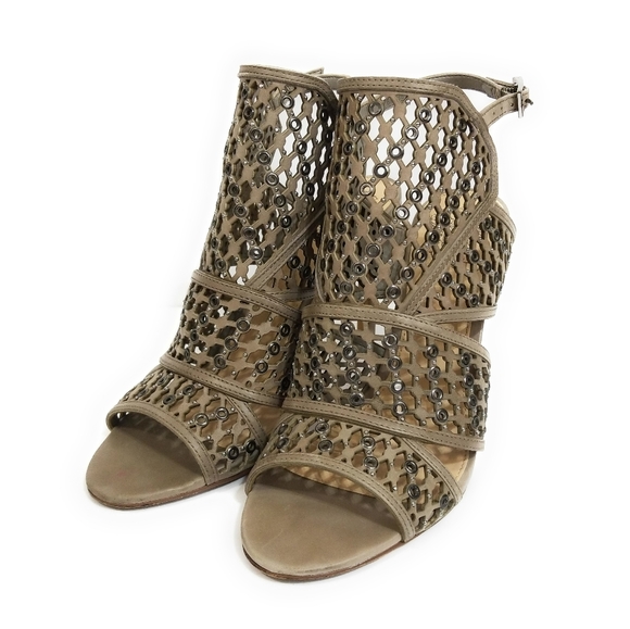 VINCE CAMUTO Taupe Korthina Caged Heels Sandals 8 - Picture 6 of 12